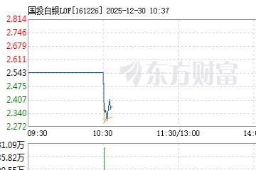 国投白银LOF（161226）开盘快速下挫触及跌停，随后强势反弹
